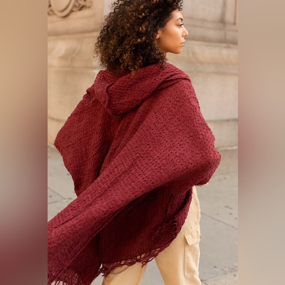 Free People Vida Woven Hooded Kimono in Mars OS - Picture 3 of 7